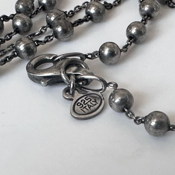 Silpada RETIRED Sterling Silver small satin beads Rosary Chain Necklace 17” long - Picture 12 of 12
